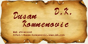 Dušan Komnenović vizit kartica